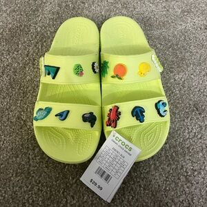 Green croc sandals (jibbitz included)